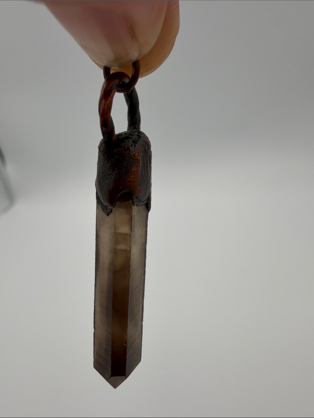 Smoky Quartz Point Pendant - Handcrafted View 2